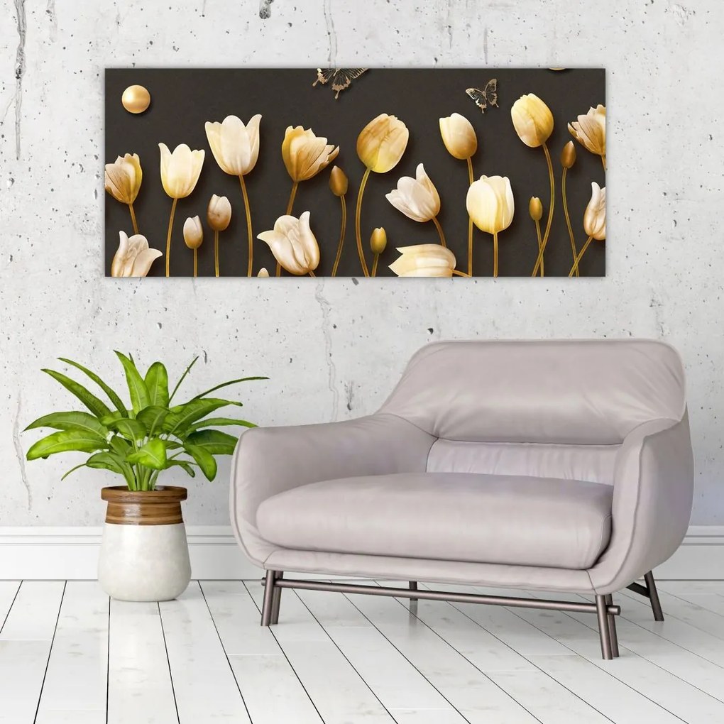 Tablou - Lalele - abstract (120x50 cm)