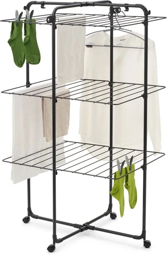 Uscător de rufe negru mat 23 m HangOn Tower – Brabantia