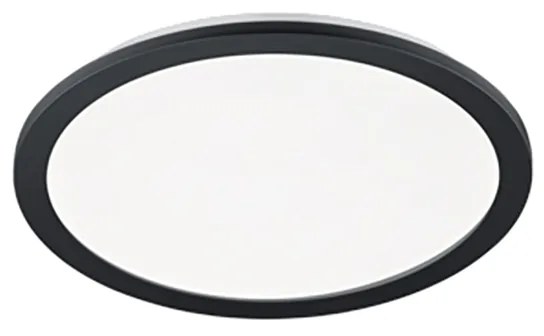 Plafoniera rotundă neagră 40 cm cu LED inclus, cu dimmer în 3 trepte IP44 - Lope