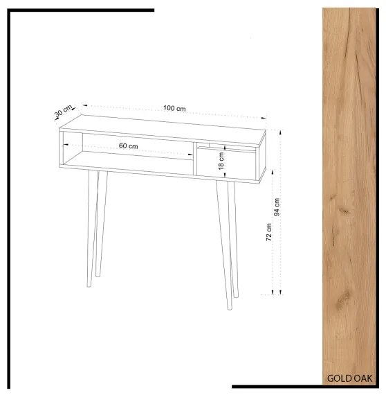 Consolă KIOGI 94 x 100 cm, alb/bej