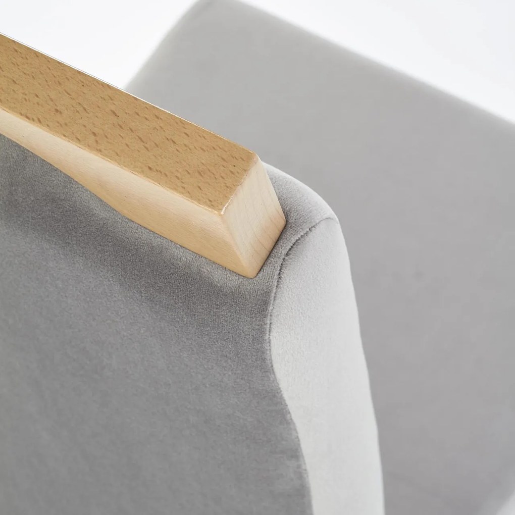 Scaun Clarion velvet gri/stejar miere Riviera 91