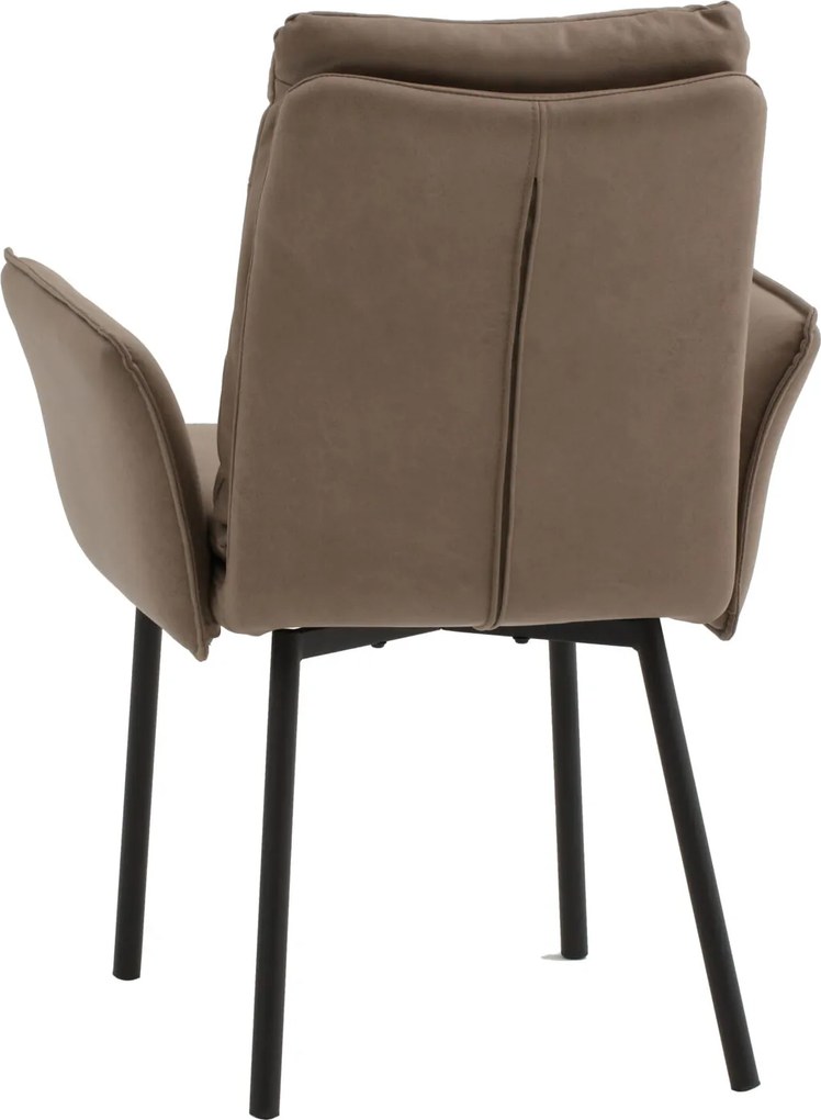 Scaun tip fotoliu Ramon, piele ecologica, structura metalica - GRI ANTRACIT