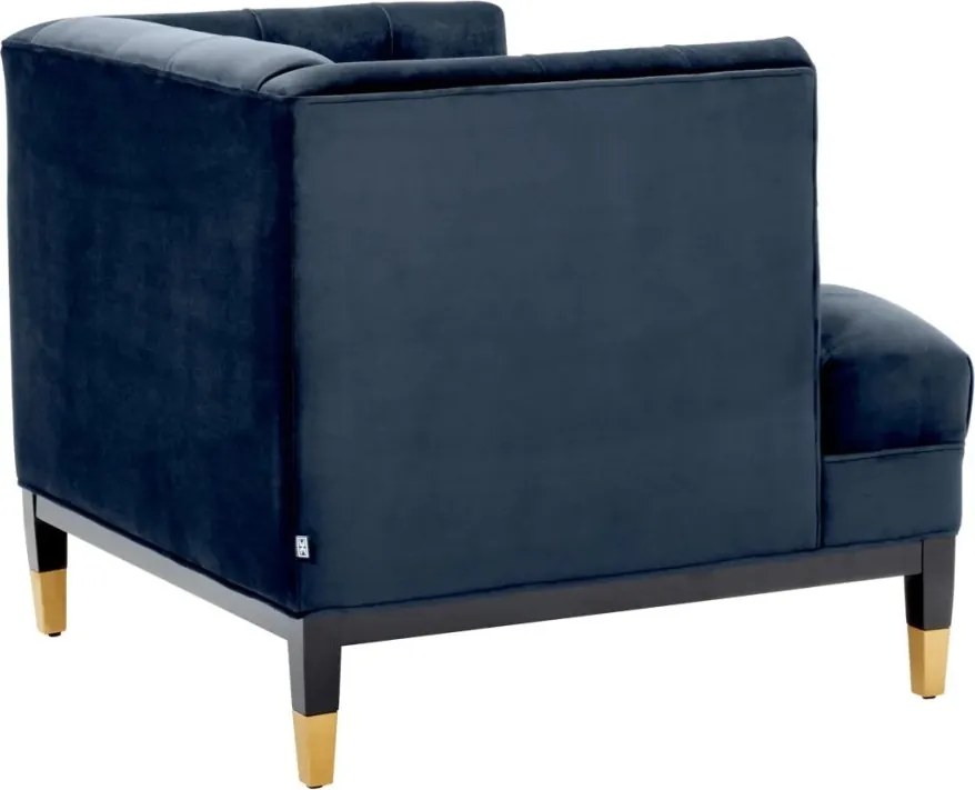 Fotoliu elegant design LUX Castelle, catifea albastra