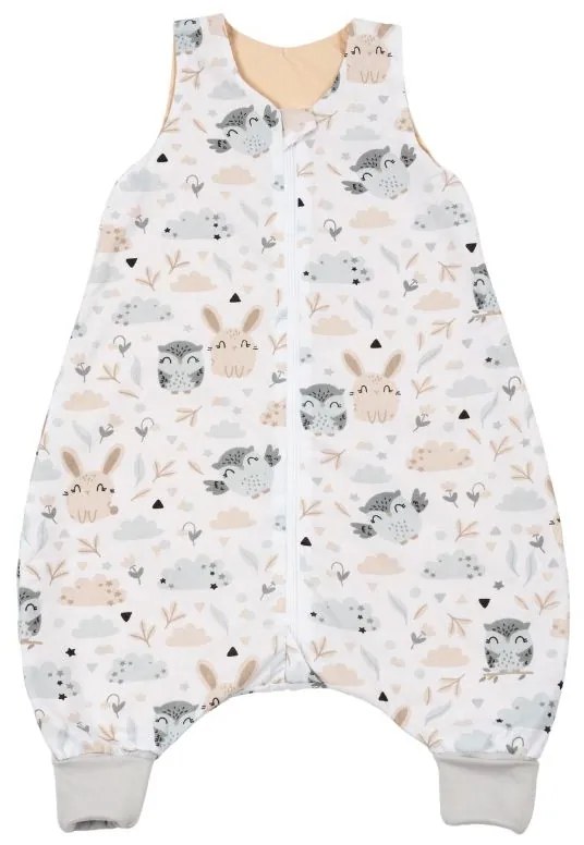 Sac de dormit de vara cu picioare 6-18 luni Kidizi Forest Friends 0.5 tog, mansete transformabile in soseta