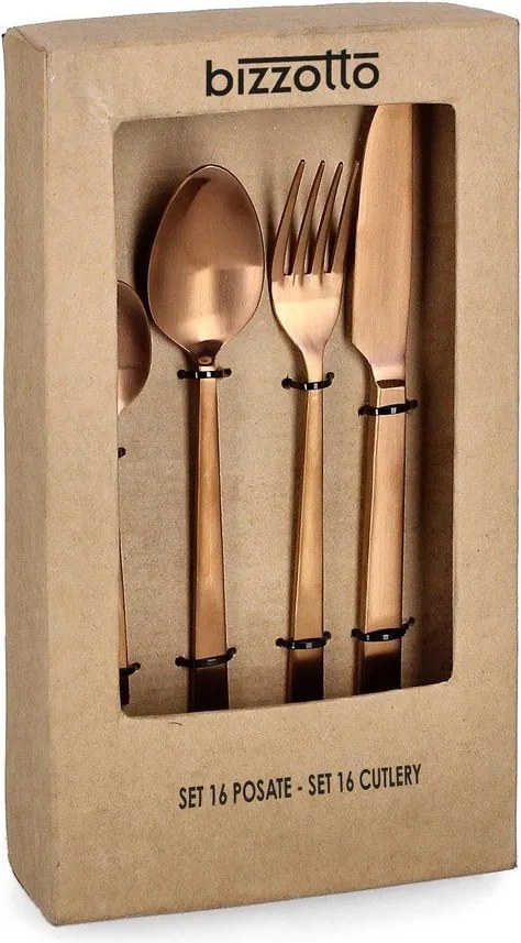 Tacâmuri arămii din oțel inoxidabil 16 buc. pentru 4 persoane Hestia – Bizzotto