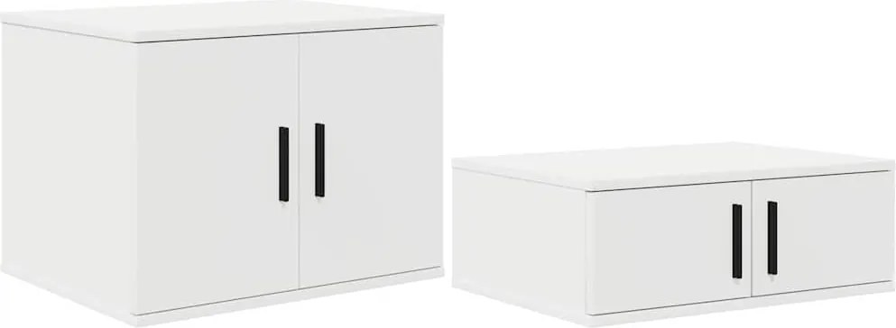 vidaXL Dulap de depozitare 2 pcs Alb 127 x 41 x 40 cm Lemn compozit