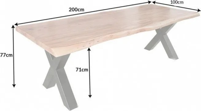 Masa masiva design industrial vintage Mammut X 200cm A-38349 VC