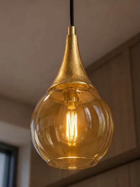 Lustră pe cablu LACRIMA HONEY 1xE27/60W/230V