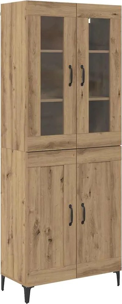 vidaXL Bufet Stejar Artizanal 69,5 x 34 x 180 cm Lemn compozit