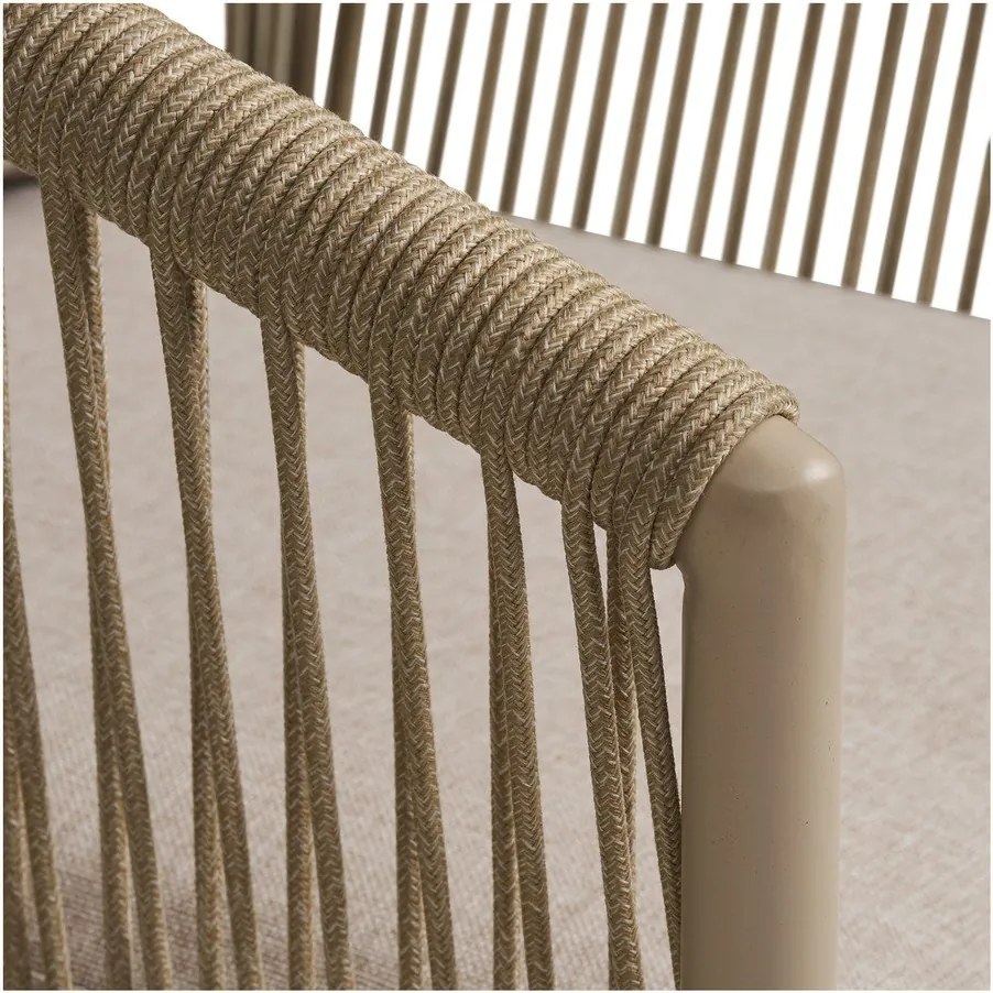 Scaun de grădină bej din metal/capitonat Salerno – House Nordic