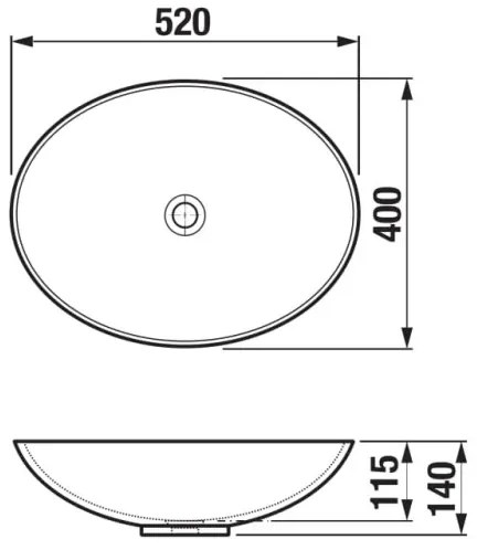 JIKA H8183640001121 - Lavoar pe blat ASTRA 52x40 cm ceramică/alb