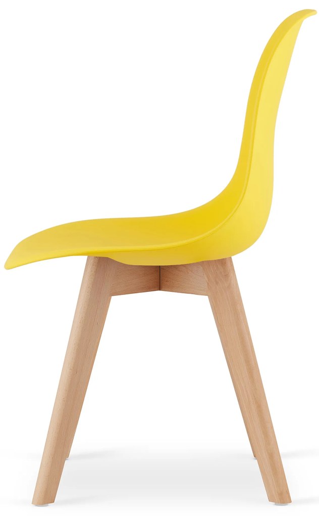 Scaun galben KITO cu picioare de fag