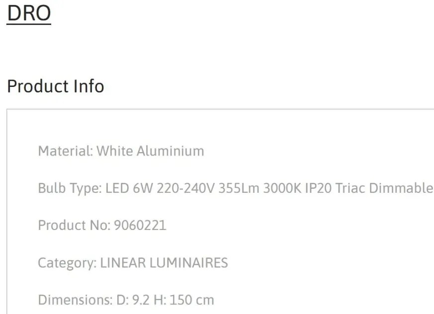 Pendul LED design minimalist DRO alb