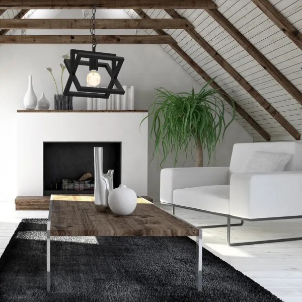 Lustră pe lanț ARNOLD 1xE27/60W/230V neagră