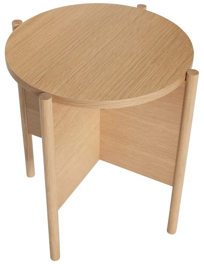 Măsuță auxiliară rotundă cu aspect de lemn de stejar ø 45 cm Heritage – Hübsch