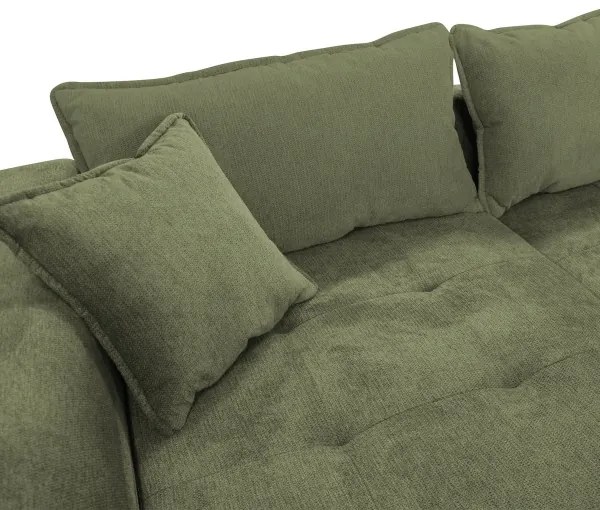 Colțar extensibil LAGOA, stânga, verde, cu spațiu de depozitare, în formă de L