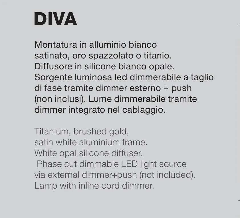 Lustra LED design modern Diva 65cm, auriu, alb sau titan