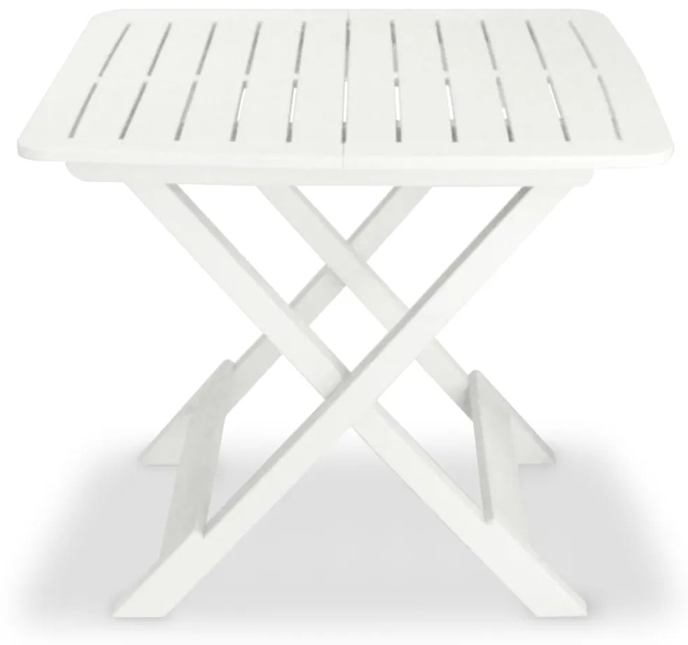 Set mobilier bistro pliabil, 3 piese, alb, plastic