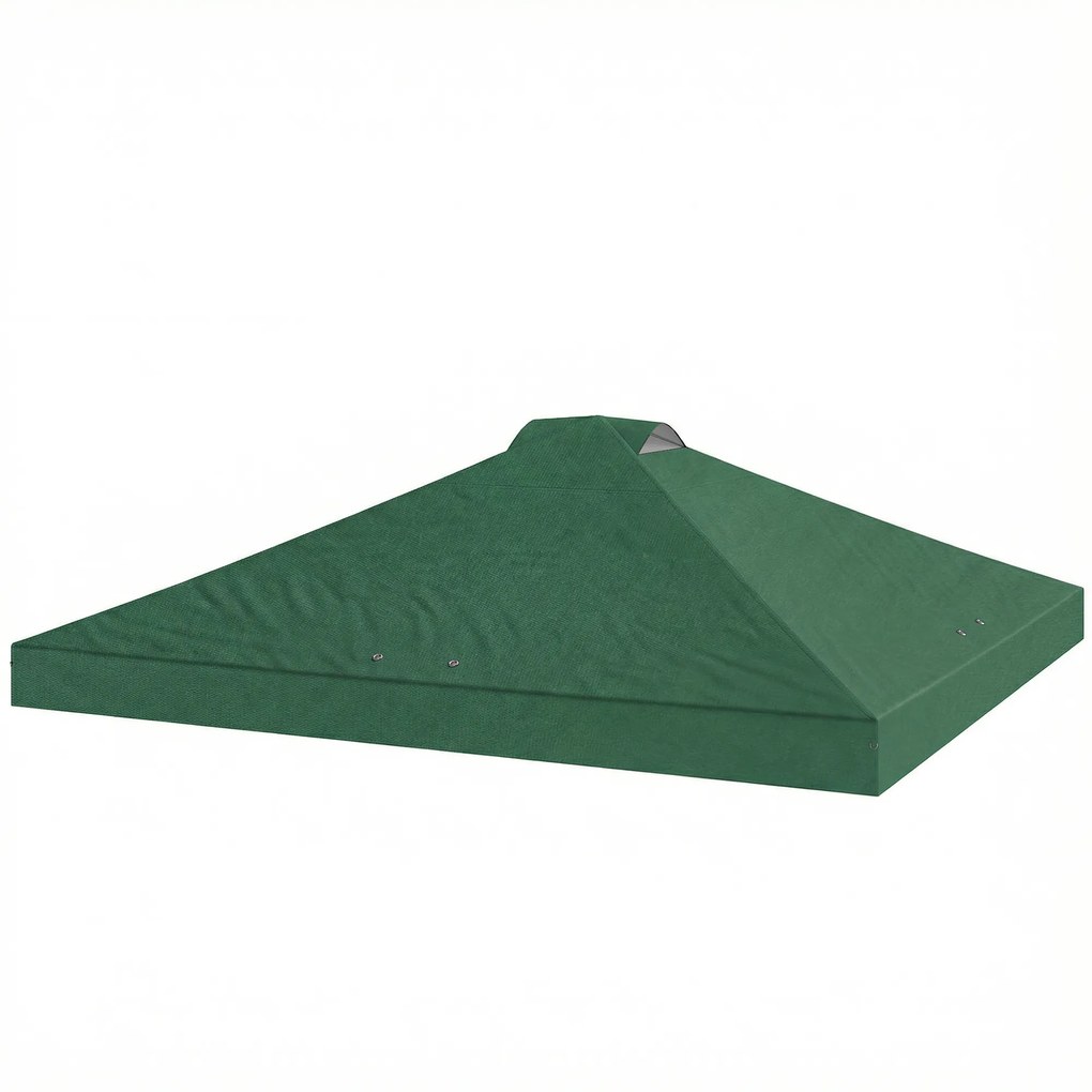 Outsunny Copertină de Pergolă de Schimb 3x3 m Acoperiș de Înlocuire pentru Cort Pliant din Țesătură Oxford 210D Protecție UV 50+ Verde | Aosom Romania