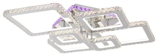 Lustra LED Cu Telecomanda, Elit's Cristal, Cromat , 250W, RGB