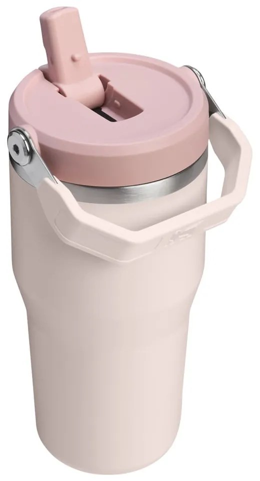 Termos roz deschis din oțel inoxidabil 600 ml IceFlow™ Flip Straw 2.0 Tumbler Rose Quartz – Stanley