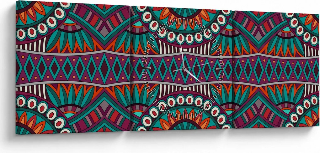 Tablou cu bastracție ornamentală (cu ceas) (90x30 cm)