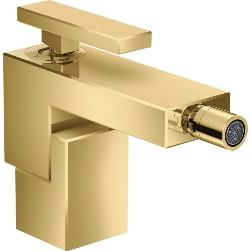 Baterie bideu auriu lucios cu ventil click-clack inclus Hansgrohe Axor Edge Auriu lucios