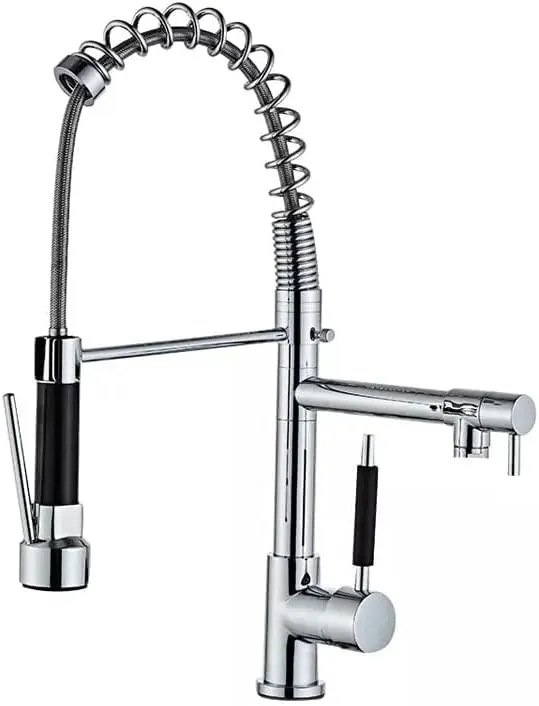 Baterie Bucătărie cu Duș Extractibil, Inox și Alamă Crom, Model YD/201 – Soluție Ideală pentru Flexibilitate și Design Elegant în