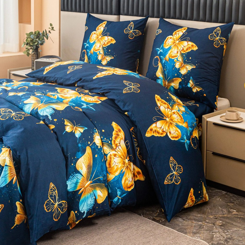 Lenjerie de pat din microfibra ROYAL BUTTERFLY albastru Dimensiune lenjerie de pat: 70 x 80 cm | 140 x 200 cm