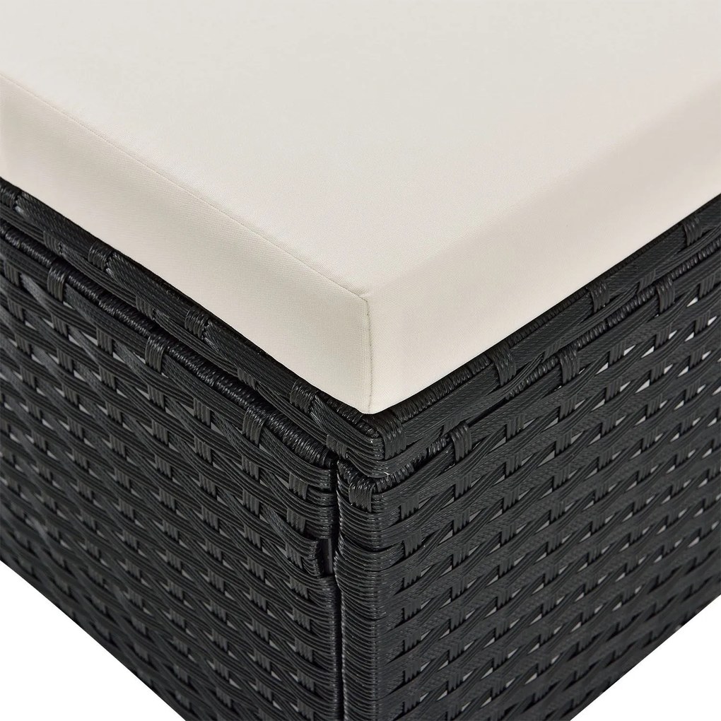 Jusky Set ratan de gradina Manacor - perne negre, albe