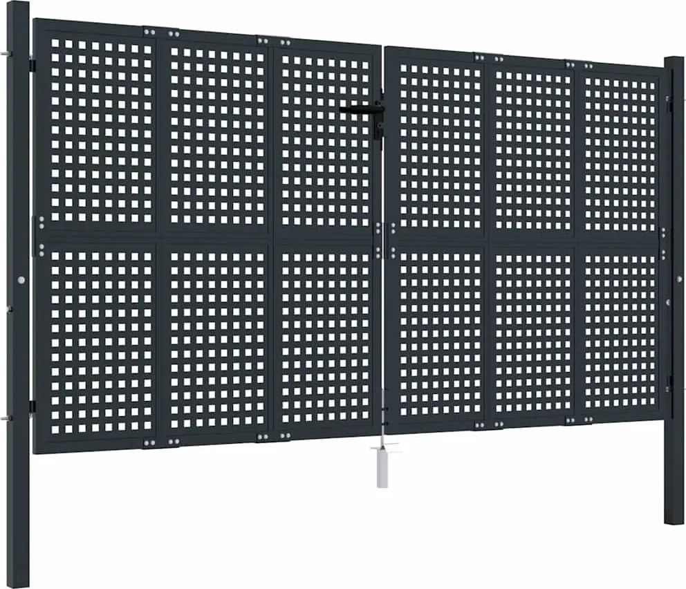 vidaXL Poartă de grădină antracit 300x150 cm oțel
