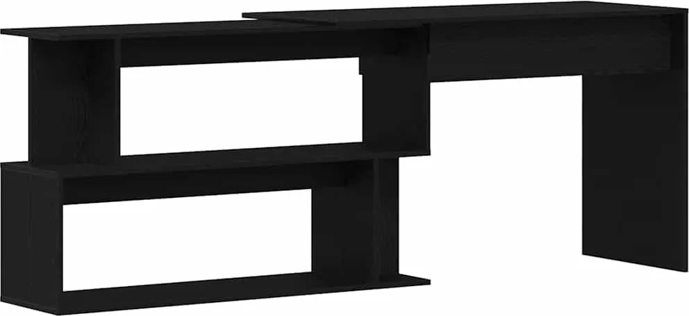 vidaXL Birou Stejar Negru 200 x 50 x 76 cm Lemn compozit