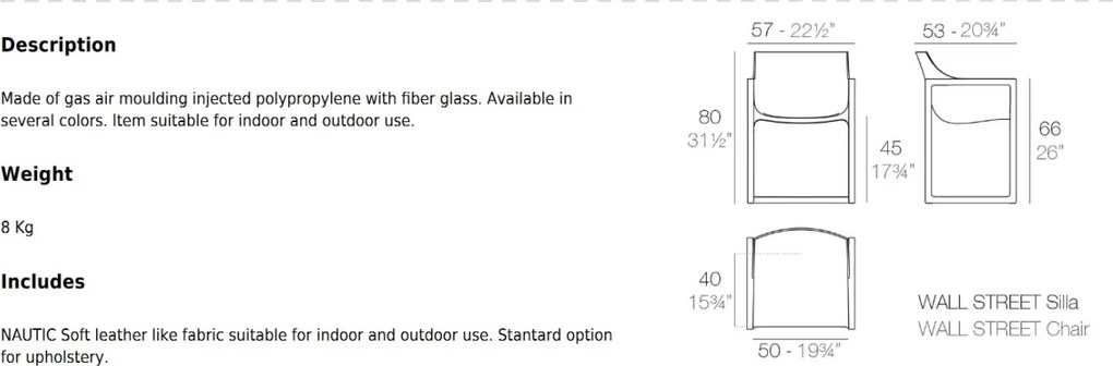 Scaun design modern interior / exterior WALL STREET rosu Vondom 65006