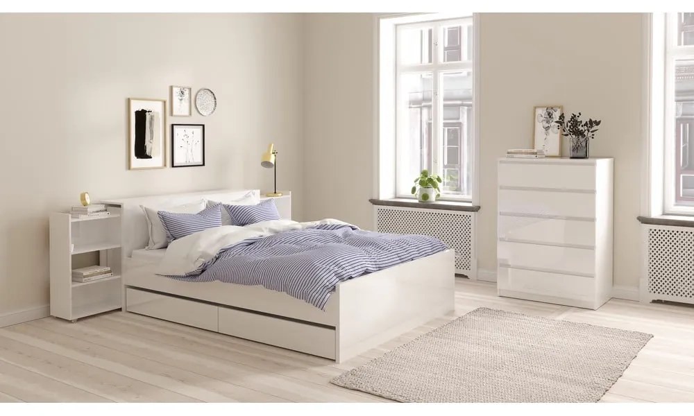 Pat matrimonial alb 160x200 cm Naia – Tvilum