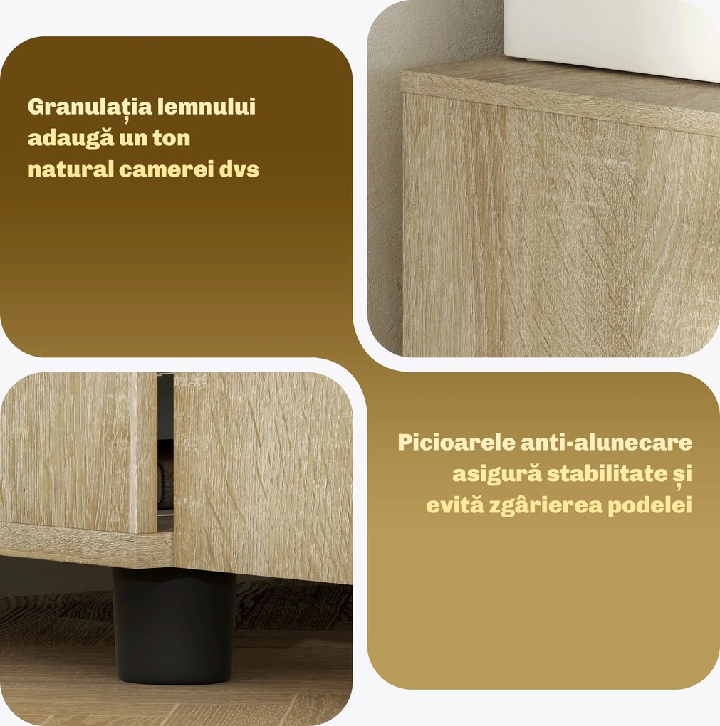 Vinsetto Dulap pentru documente cu încuietoare, 2 uși și raft intern, 80x40x80 cm, culoare stejar | Aosom Romania