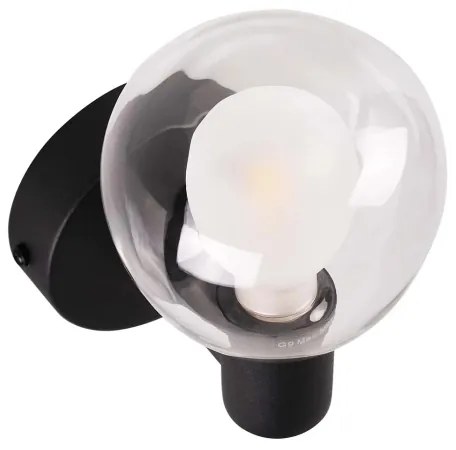 Aplica de perete pentru baie POLA, 1x G9, 5W, 230V, IP44, negru/transparent