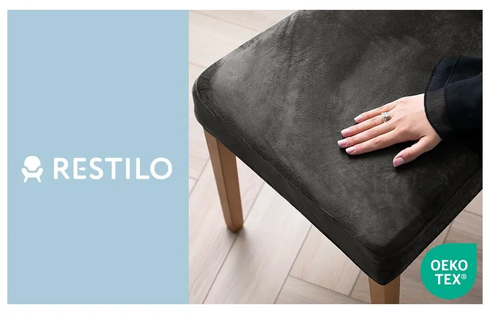 Huse gri 4 buc. elastice pentru scaun 48 cm Sento – Restilo