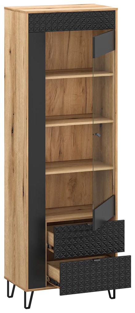 Vitrină Botones 1 (stejar evoke + negru) . 1116768