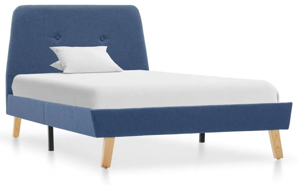 286925 vidaXL Cadru de pat, albastru, 90 x 200 cm, material textil