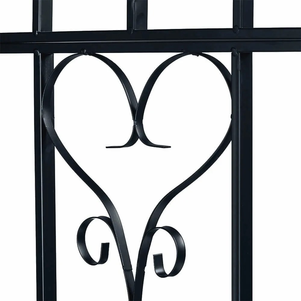 Arcada de gradina pentru flori cu banca, negru