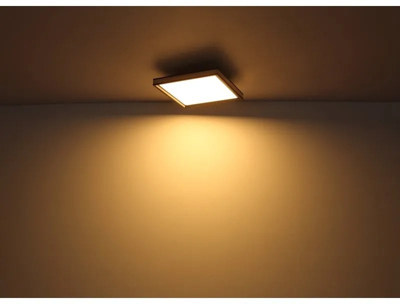 Plafoniera LED cu telefomanda, dimabila design modern Jessy negru mat 45x45cm