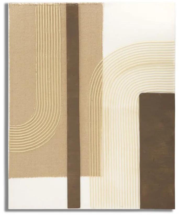 Tablou decorativ multicolor din lemn de Pin si panza, 80x2,8x100 cm, Lofty Mauro Ferretti
