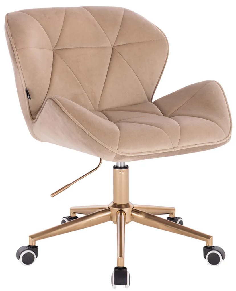 HR111K Scaun Latte Catifea cu Bază Aurie