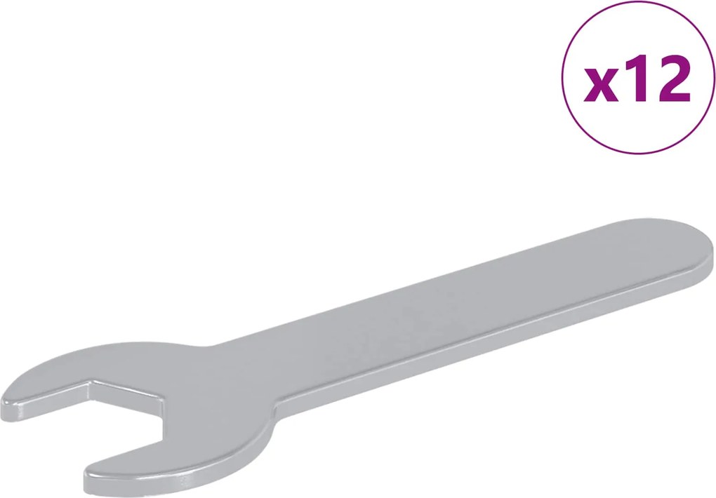 vidaXL Cheie de piulițe 12 pcs Argintiu 13 mm Fier