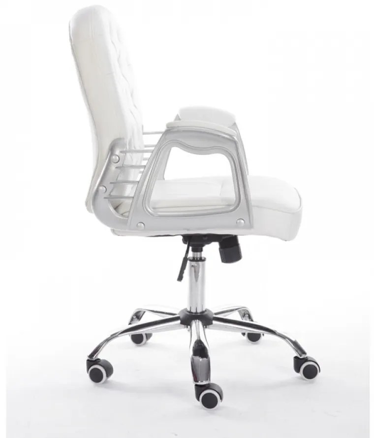 Scaun birou SIB 1304, Piele Ecologica, Alb