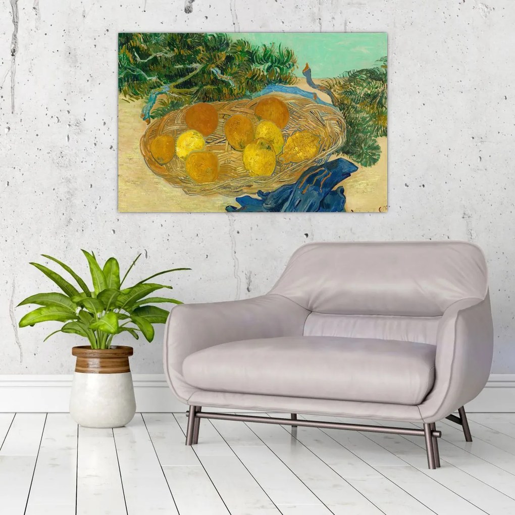 Tablou - Vincent van Gogh, Still Life of  Oranges and Lemons with  Blue Gloves, reproducere (90x60 cm)