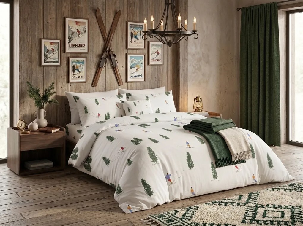 Lenjerie de pat din flanel SKIORA bej Dimensiune lenjerie de pat: 2 buc 70 x 90 cm | 200 x 220 cm
