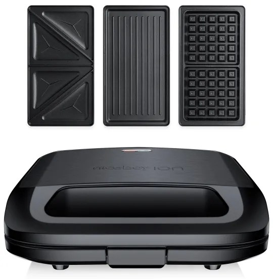 Aparat de sandvici 3 în 1 Niceboy ION Snacker S3 750W/230V oțel inoxidabil/negru