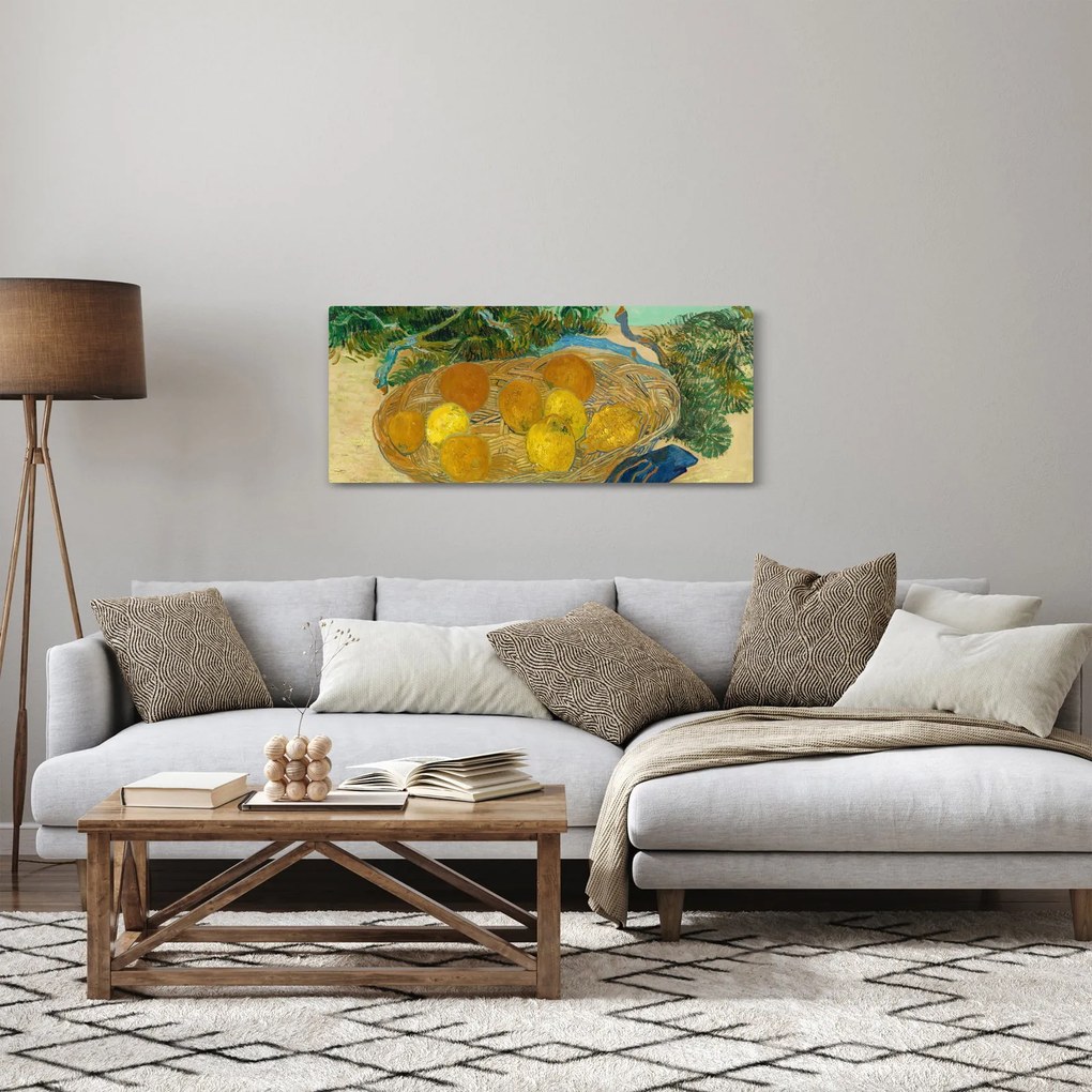 Tablou - Vincent van Gogh, Still Life of Oranges and Lemons with Blue Gloves, reproducere (120x50 cm)