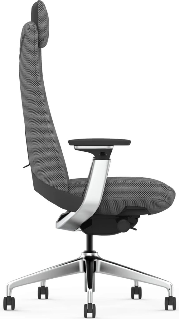 Scaun Ergonomic Premium cu Tetieră Reglabilă, Suport Lombar Ajustabil, Cotiere 3D, Mecanism Multifuncțional și Bază din Aluminiu, Gri